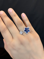 Load image into Gallery viewer, Blue Blossom Silver Ring
