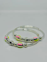 Load image into Gallery viewer, Sparkle Bloom Silver Bangle

