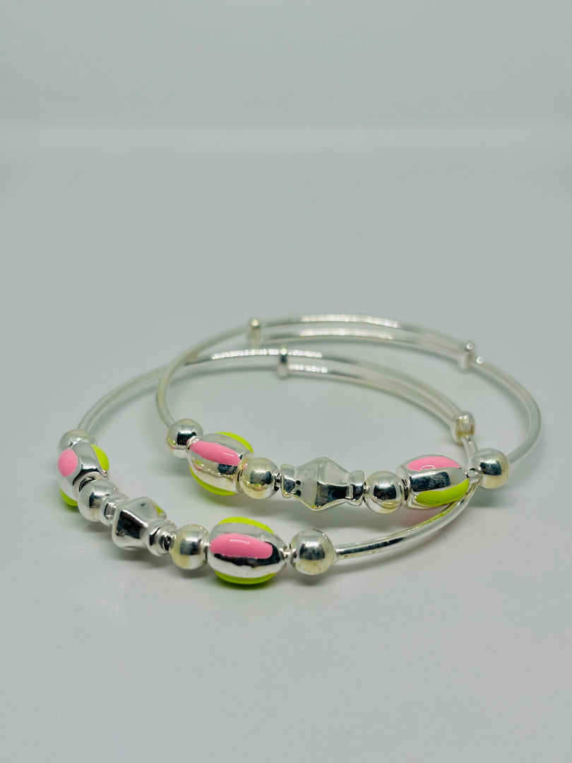 Sparkle Bloom Silver Bangle