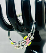 Load image into Gallery viewer, Sparkle Bloom Silver Bangle
