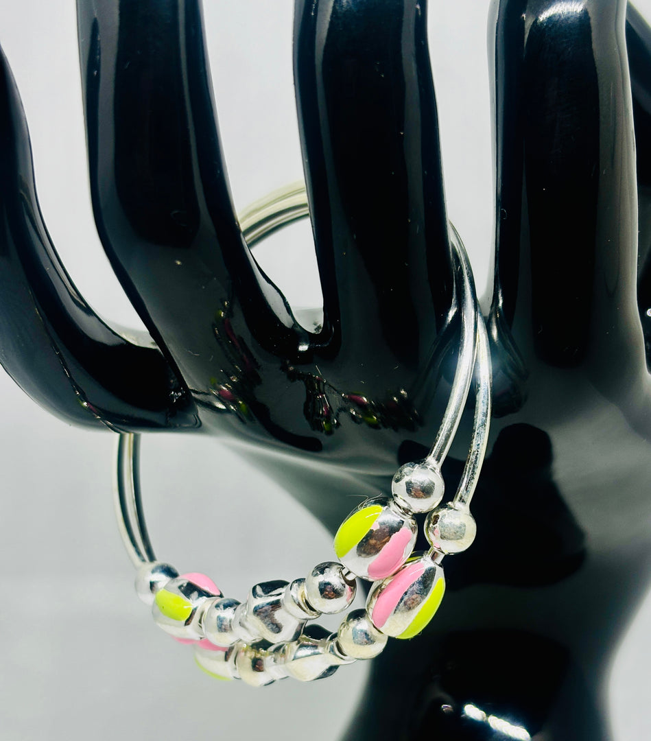Sparkle Bloom Silver Bangle