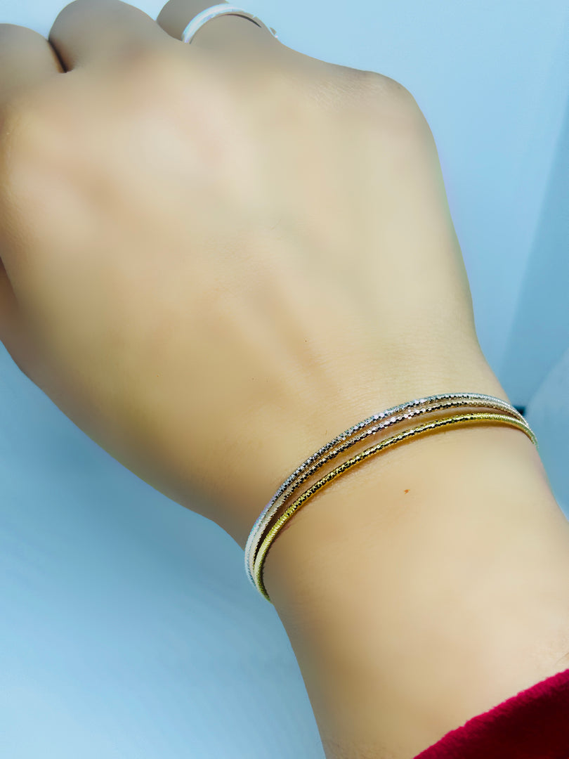 Trio-Tone Elegance Bracelet